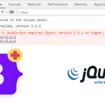 How to fix "Bootstrap's JavaScript requires jQuery version 1.9.1 or higher, but lower than version 3" error